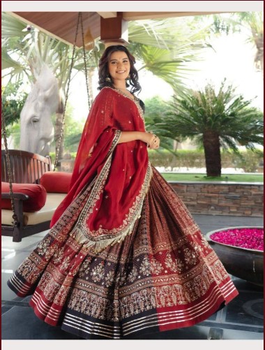 Heavy Muslin Cotton Lehenga Choli